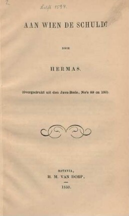 Aan wien de schuld?