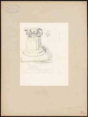 Gemauerte Säule aus der Basilika, Pompeji: Perspektivische Ansicht