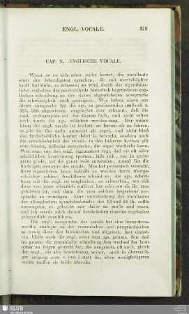 Cap. X. Englische Vocale