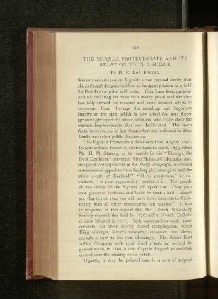The Uganda Protectorate and Its Relation to the Sudan.