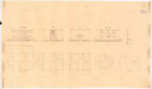 Garten Wichardt Alsenstraße 20, Berlin-Wannsee: Lageplan 1:250, Ansichten von vier Seiten, Schnitt, Grundrisse Kellergeschoss, Erdgeschoss, Obergeschoss und Dachgeschoss 1:100