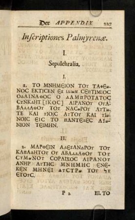 227-236, Inscriptiones Palmyrenae