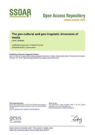 The geo-cultural and geo-linguistic dimension of media