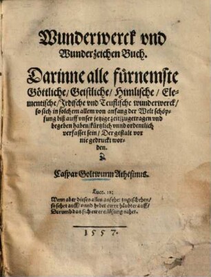 Wunderwerck und Wunderzeichen Buch ...