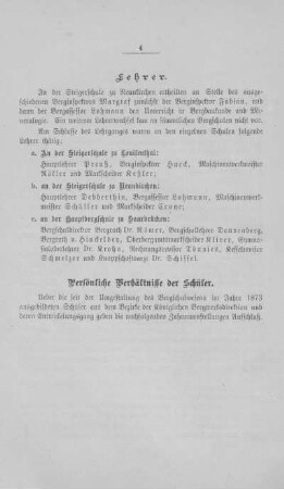 Persönliche Verhältnisse der Schüler
