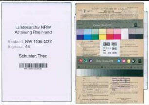 Entnazifizierung Theo Schuster , geb. 20.03.1898 (Angestellter)