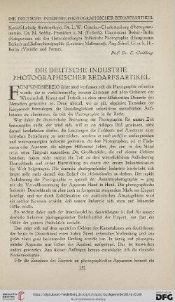 Die Deutsche Industrie photographischer Bedarfsartikel