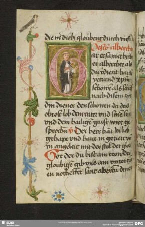 55v: historisierte Deckfarbeninitiale
