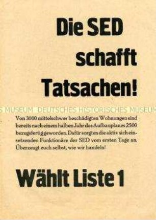 Illustrierte Propagandaschrift der SED Dresden über die Aufbauleistungen des vergangenen Jahres