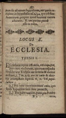 Locus X. De Ecclesia.