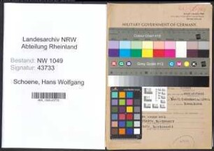 Entnazifizierung Hans Wolfgang Schoene , geb. 09.04.1920 (Arzt)
