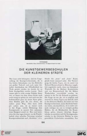 2: Die Kunstgewerbeschulen der kleineren Städte