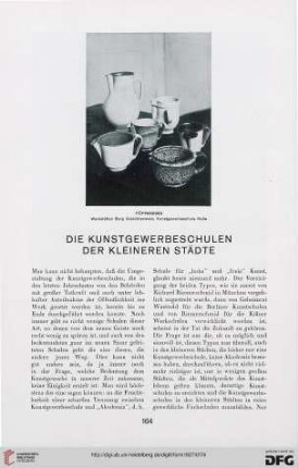 2: Die Kunstgewerbeschulen der kleineren Städte