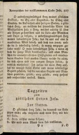 227-237, Tagzeiten zum goettlichen Herzen Jesu.