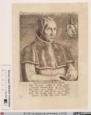 Bildnis Papst Hadrian VI. (Adriaen Florisz. Boeyens) (reg. 9. 1. 1522 - 14. 9. 1523)