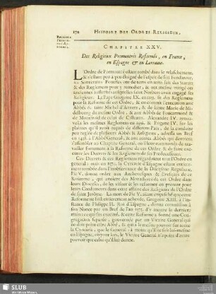 Chapitre XXV. Des Religieux Premontrés Reformés, en France en Espagne & en Lorraine
