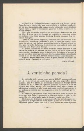 A ventoinha parada?