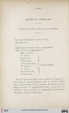 Séance du 6 mars 1891