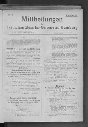 Vereins-Versammlungen nebst Tages-Ordnungen.
