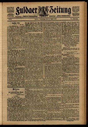 Ausgabe vom Donnerstag, den 11. April 1907.