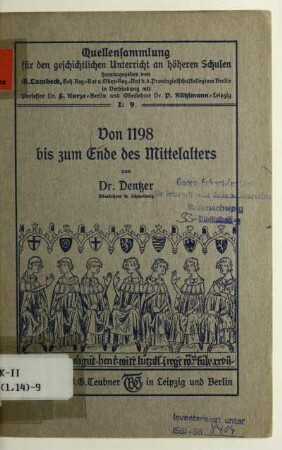 H. 9: Von 1198 bis zum Ende des Mittelalters