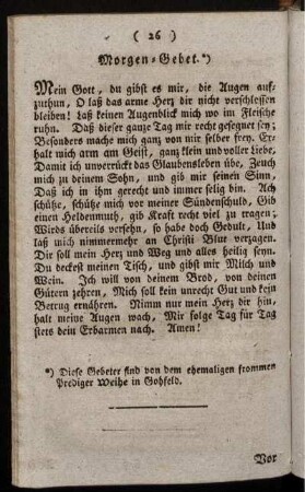 Morgen-Gebet.