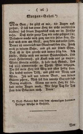 Morgen-Gebet.