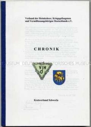 Dokumentation des Kreisverbandes Schwerin über die Verbandsarbeit 1991 bis 2000 - Sachkonvolut