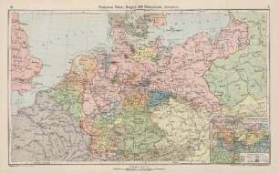 Deutsches Reich, Belgien und Niederlande, Staatenkarte. Thüringische Staaten im doppelten Maßstabe der Hauptkarte