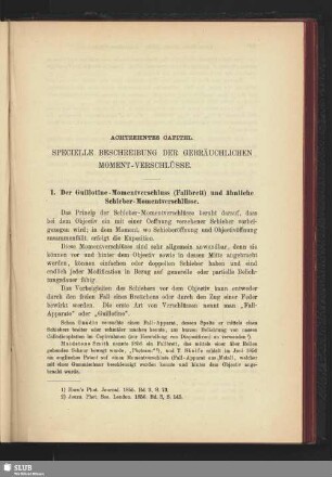 Achtzehntes Capitel. Specielle Beschreibung der gebräuchlichen Moment-Verschlüsse