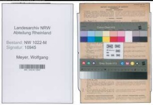 Entnazifizierung Wolfgang Meyer , geb. 24.02.1920 ()
