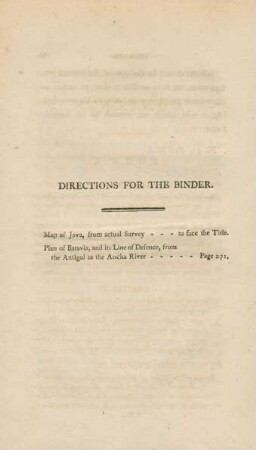 Directions for the binder