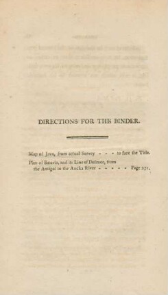 Directions for the binder