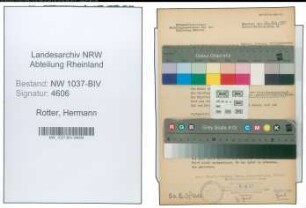 Entnazifizierung Hermann Rotter , geb. 22.08.1914 (Verw.Inspektor)