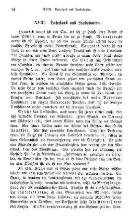 XVIII. Vaterland und Landesvater