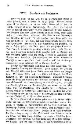 XVIII. Vaterland und Landesvater