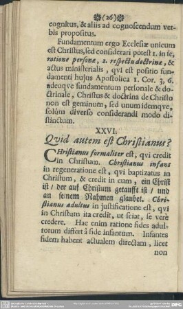 XXVI. Quid autem est Christianus?