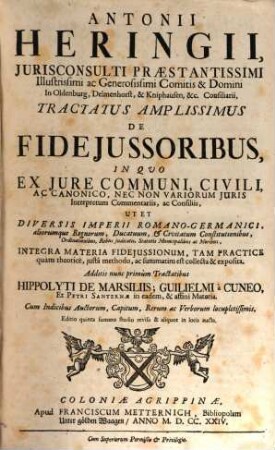 Tractatus amplissimus de Fideiussoribus