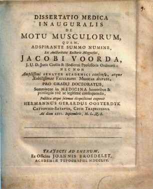 Diss. med. inaug. de motu musculorum