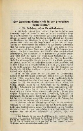 Der Sonntags-Gottesdienst in der preußischen Landeskirche