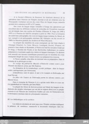 III. Les bibliothèques et les archives