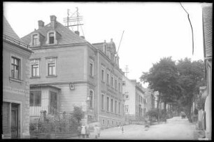 Zwönitz. Äußere Bahnhofstraße und Postamt