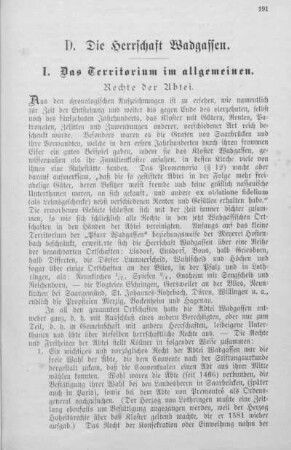 D. Die Herrschaft Wadgassen