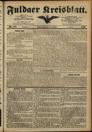Ausgabe vom Donnerstag, den 14. Oktober 1909.