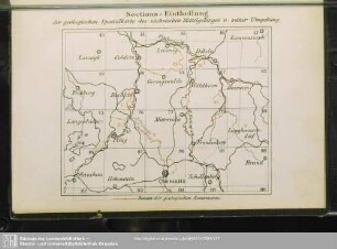Sections-Eintheilung der geologischen Specialkarte des sächsischen Mittelgebirges u. seiner Umgebung