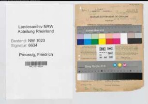 Entnazifizierung Friedrich Preussig , geb. 25.04.1895 (Angestellter)