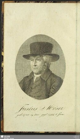 Justus Möser geb. 1720 14 Dec. gest. 1794 8 Jan.
