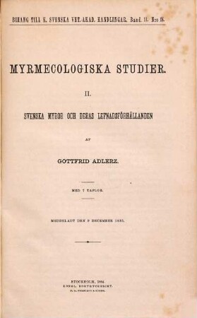 Svenska myror och deras letnadsförhållanden