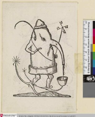 Rabelais, Les Songes Drolatiques de Pantagruel, LXXXVIII [Fabelwesen mit rüsselartiger Nase]