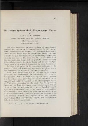 Die ternären Systeme Alkali-Phosphorsäure-Wasser.